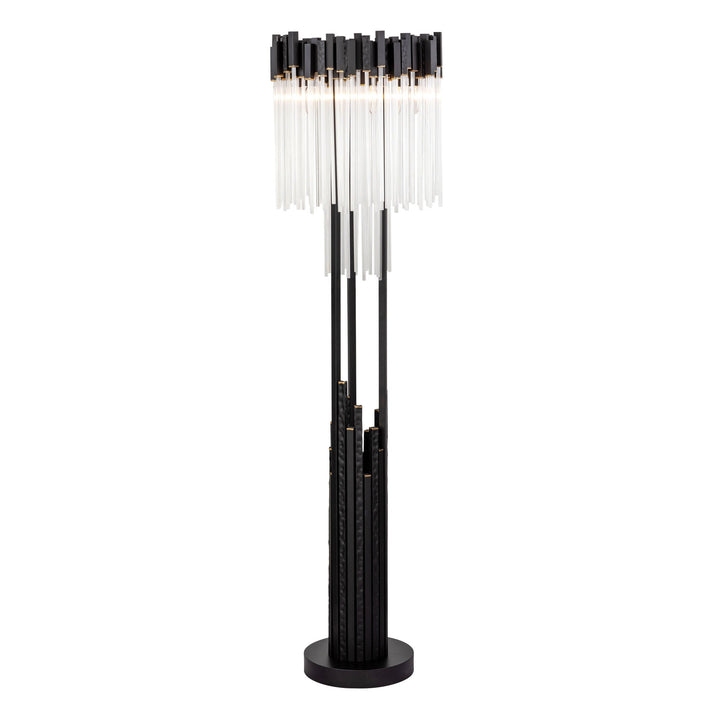 Matrix 309L06MBFG 6-Lt Floor Lamp - Matte Black/French Gold