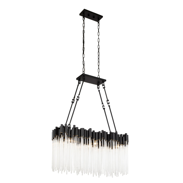 Matrix 309N06MBFG 6-Light Linear Pendant Light - Matte Black/French Gold