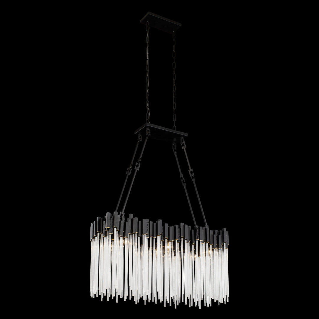 Matrix 309N06MBFG 6-Light Linear Pendant Light - Matte Black/French Gold
