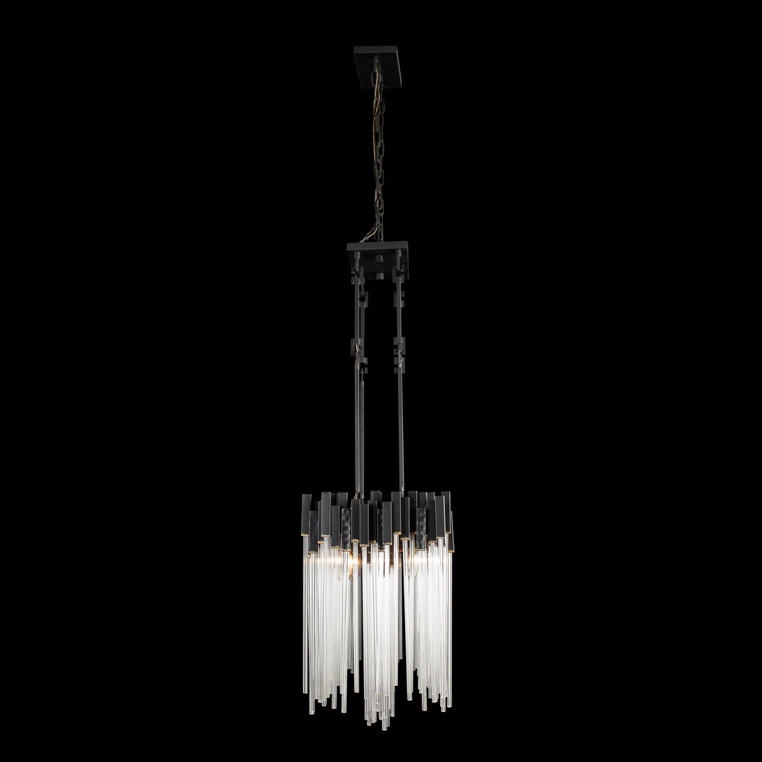 Matrix 309N08MBFG 8-Light Linear Pendant Light - Matte Black/French Gold