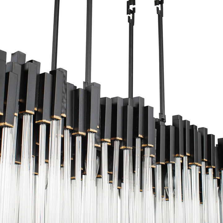 Matrix 309N08MBFG 8-Light Linear Pendant Light - Matte Black/French Gold