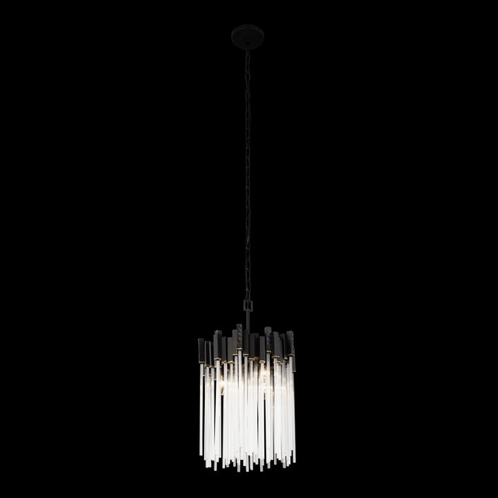Matrix 309P03MBFG 3-Light Pendant Light - Matte Black/French Gold