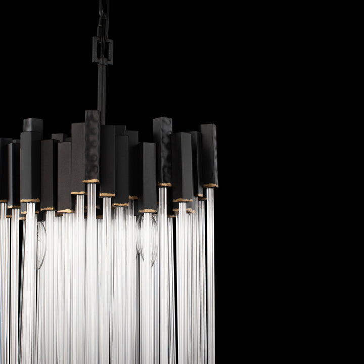 Matrix 309P03MBFG 3-Light Pendant Light - Matte Black/French Gold