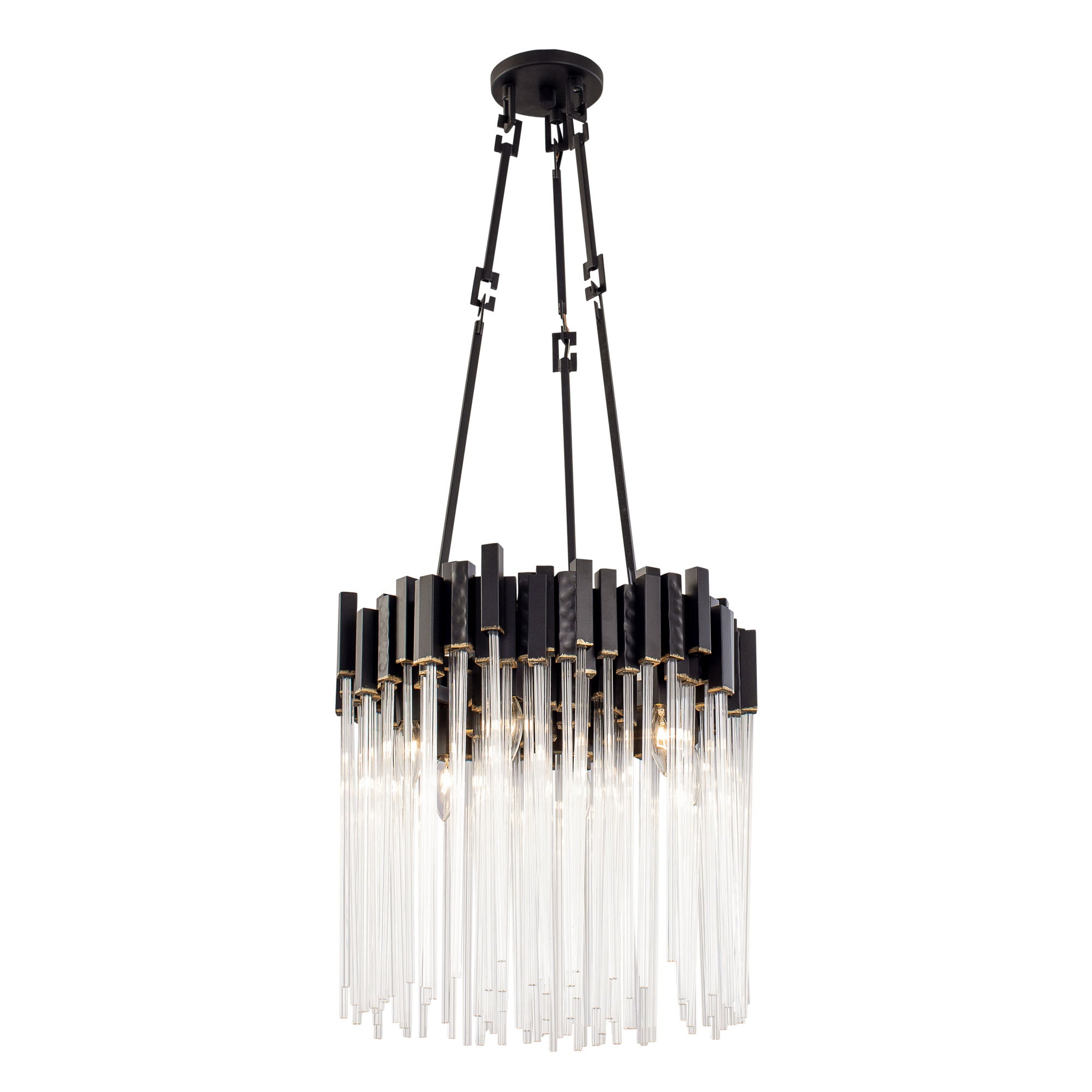 Matrix 6 Light Pendant - Matte Black/French Gold