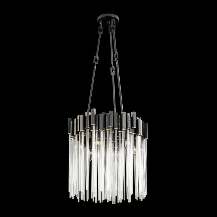 Matrix 309P06MBFG 6-Light Pendant Light - Matte Black/French Gold