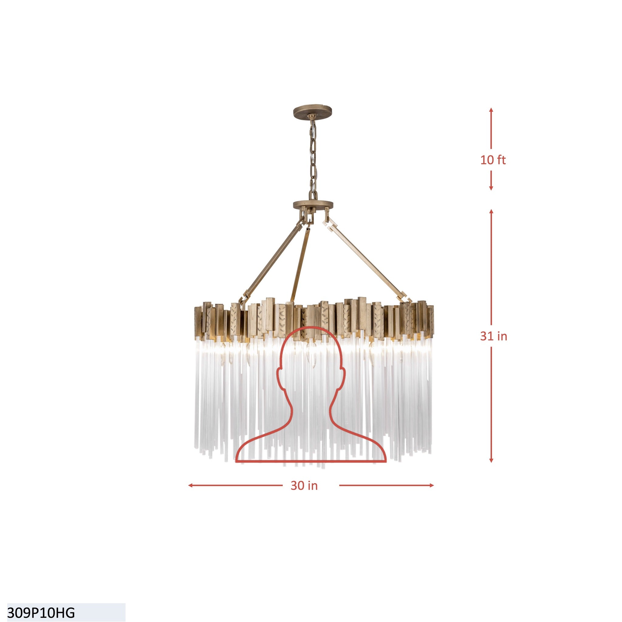 Matrix 10 Light Pendant - Havana Gold