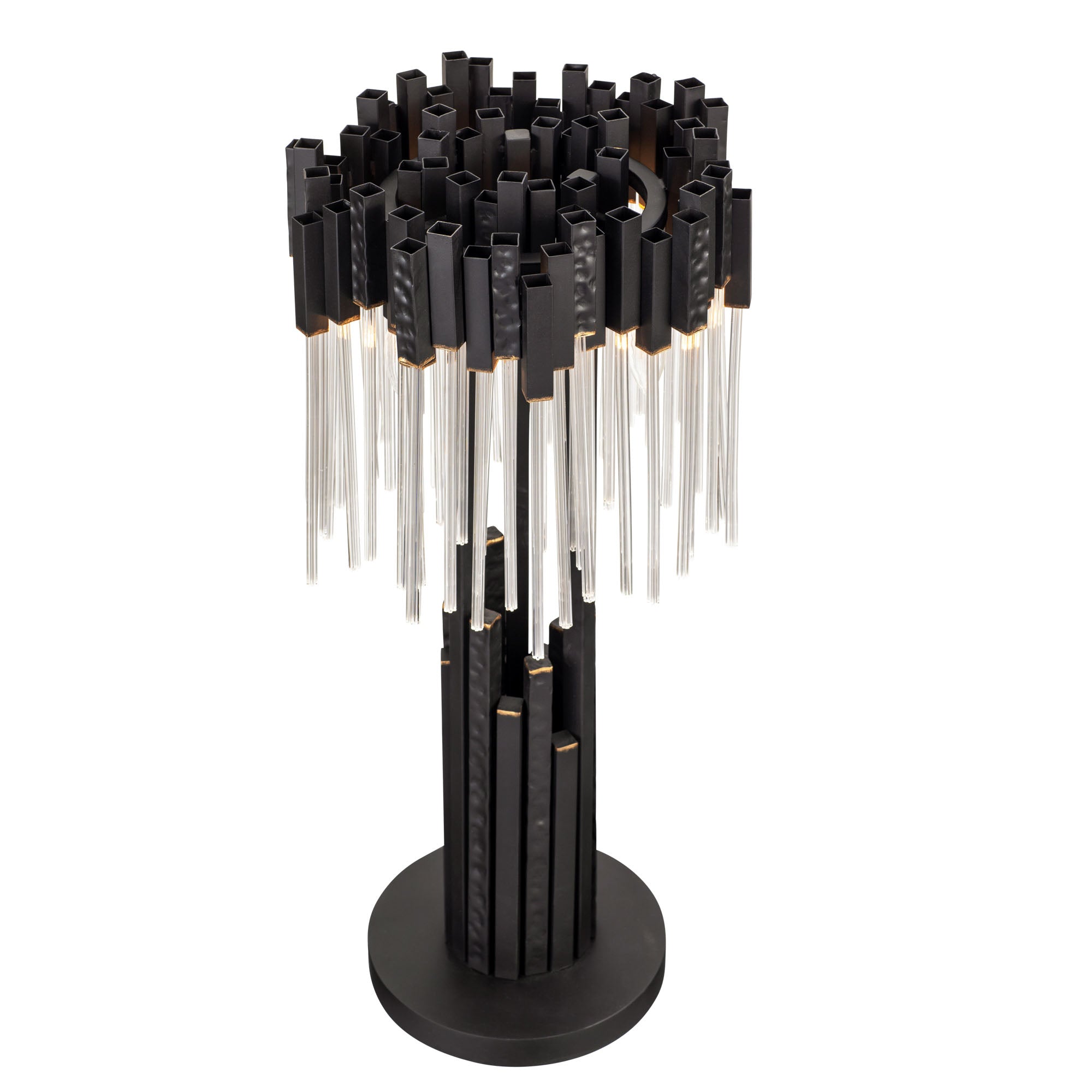 Matrix 3 Light Table Lamp - Matte Black/French Gold