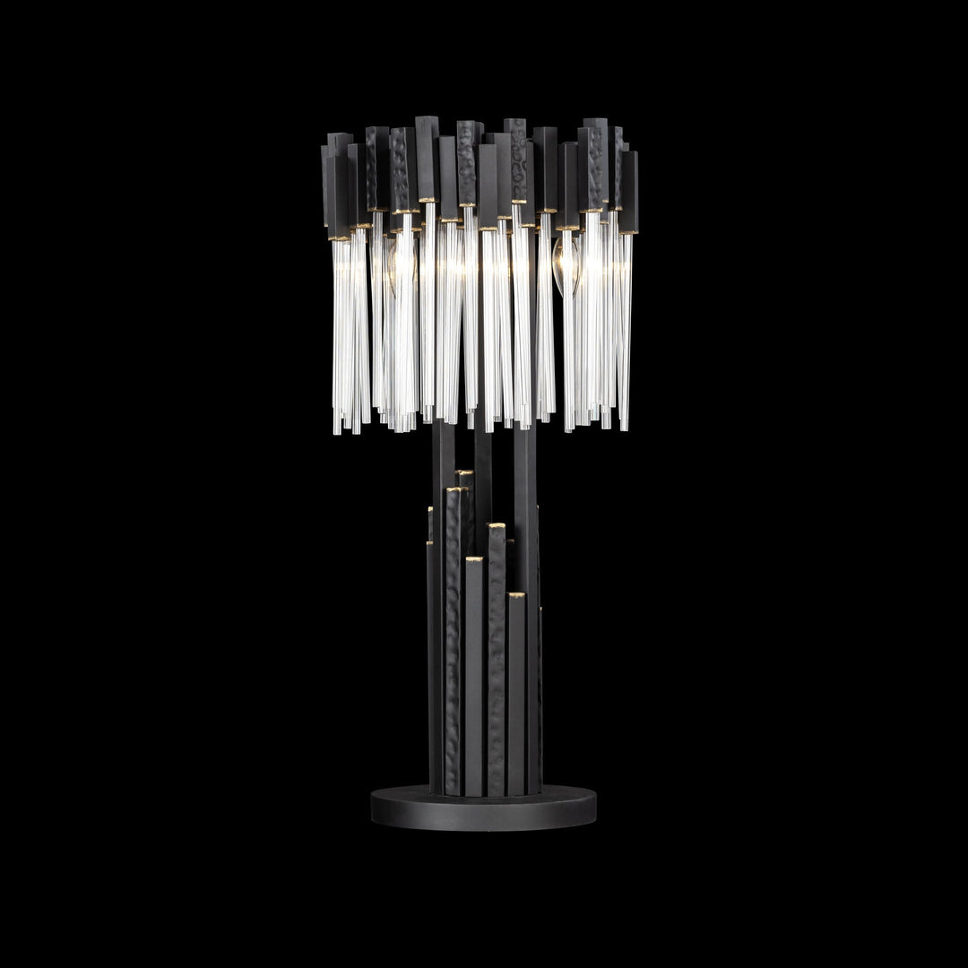 Matrix 309T03MBFG 3-Lt Table Lamp - Matte Black/French Gold