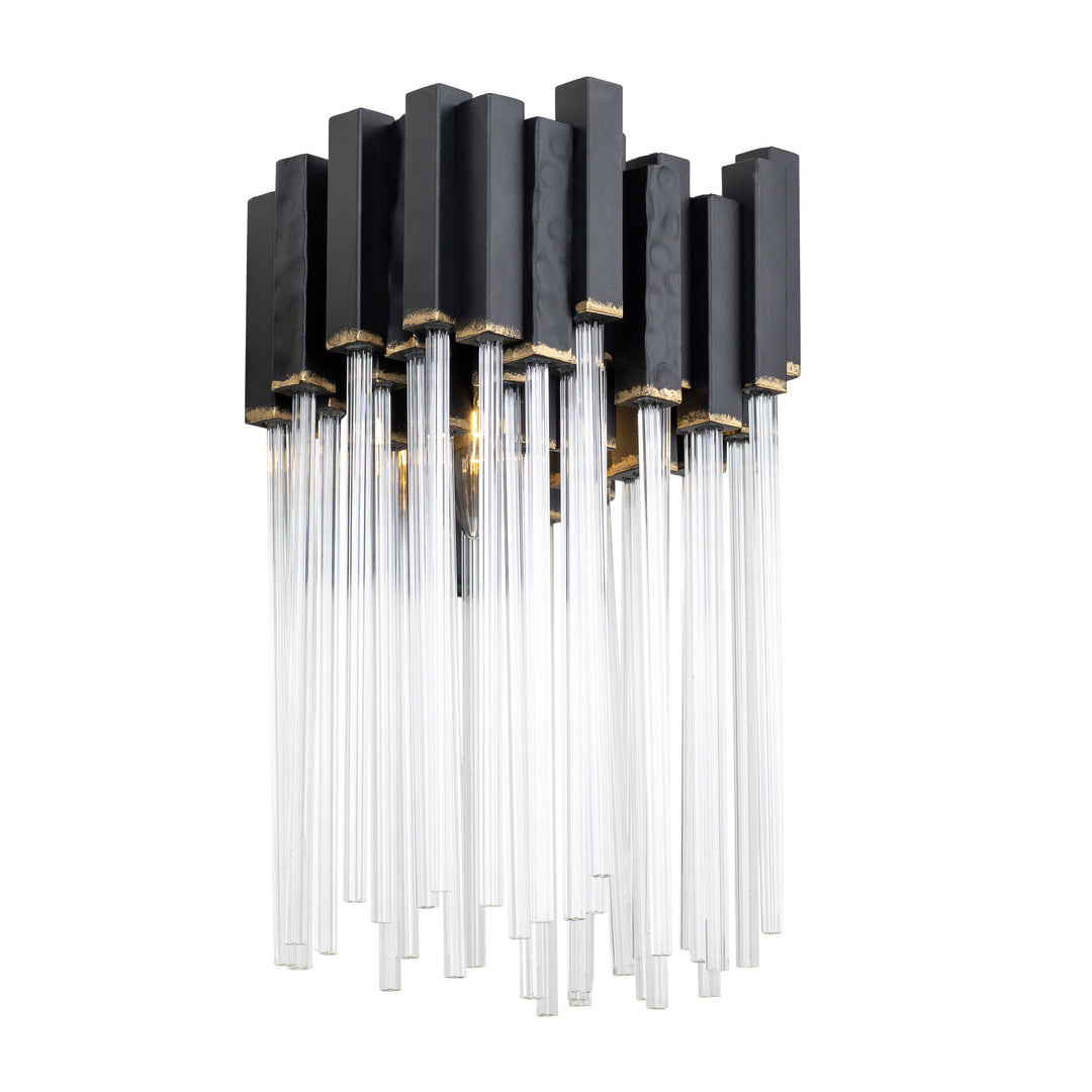 Matrix 309W01MBFG 1-Light Wall Sconce - Matte Black/French Gold