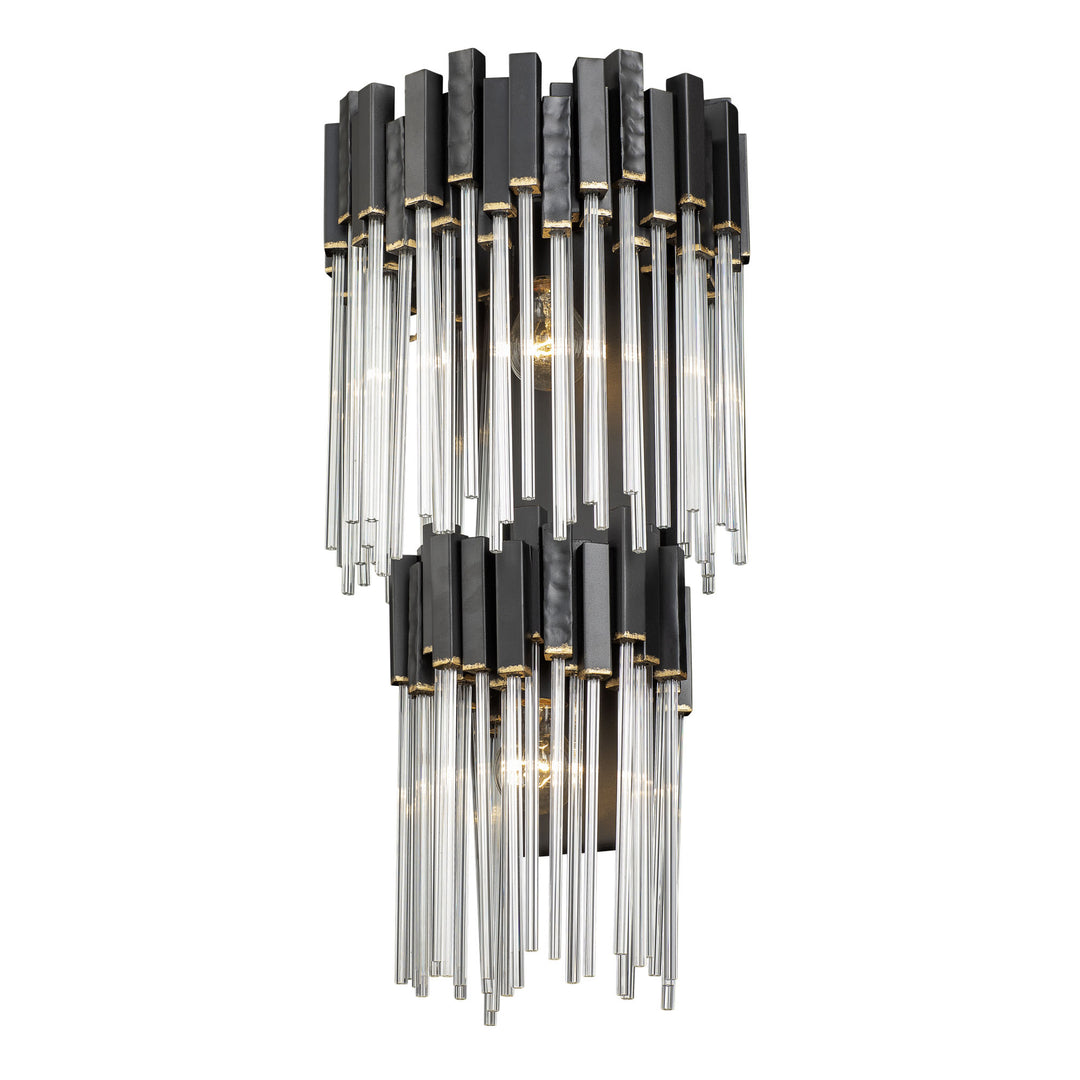 Matrix 309W02LMBFG 2-Light Wall Sconce - Matte Black/French Gold