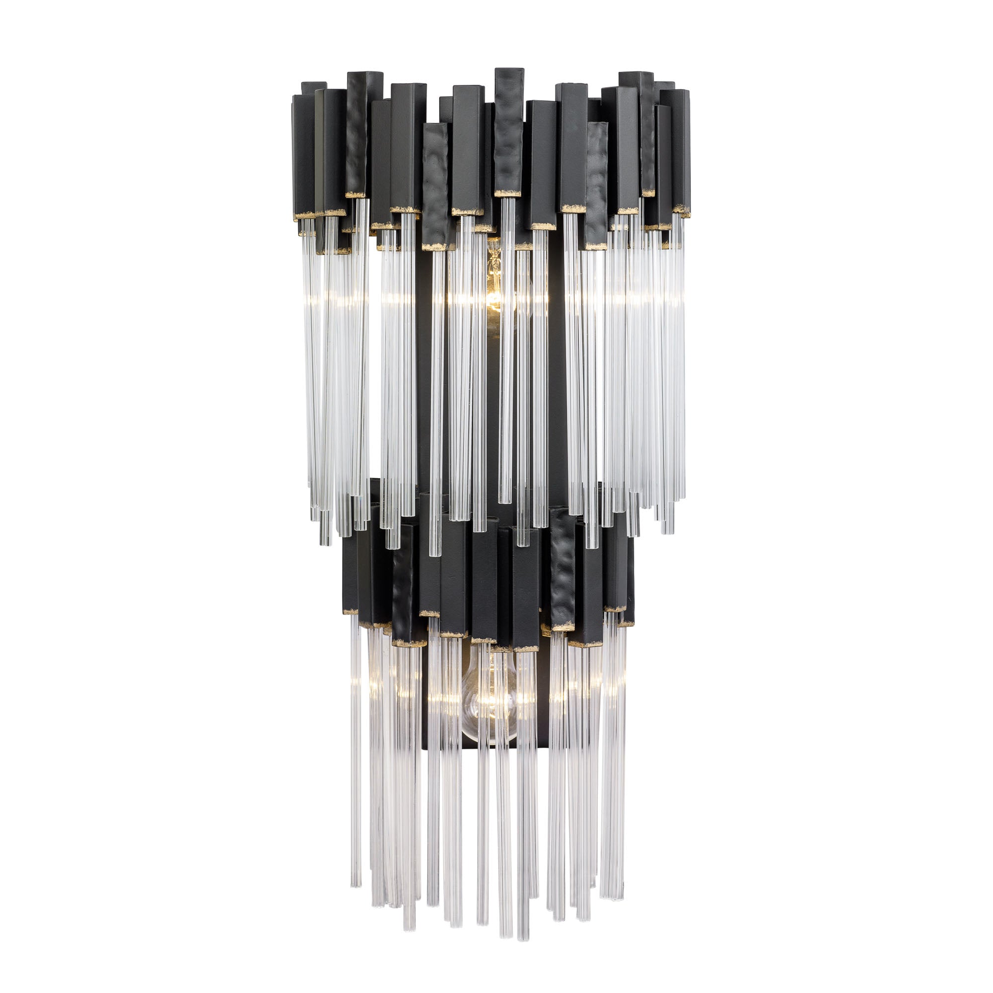 Matrix 2 Light 2-Tier Sconce - Matte Black/French Gold