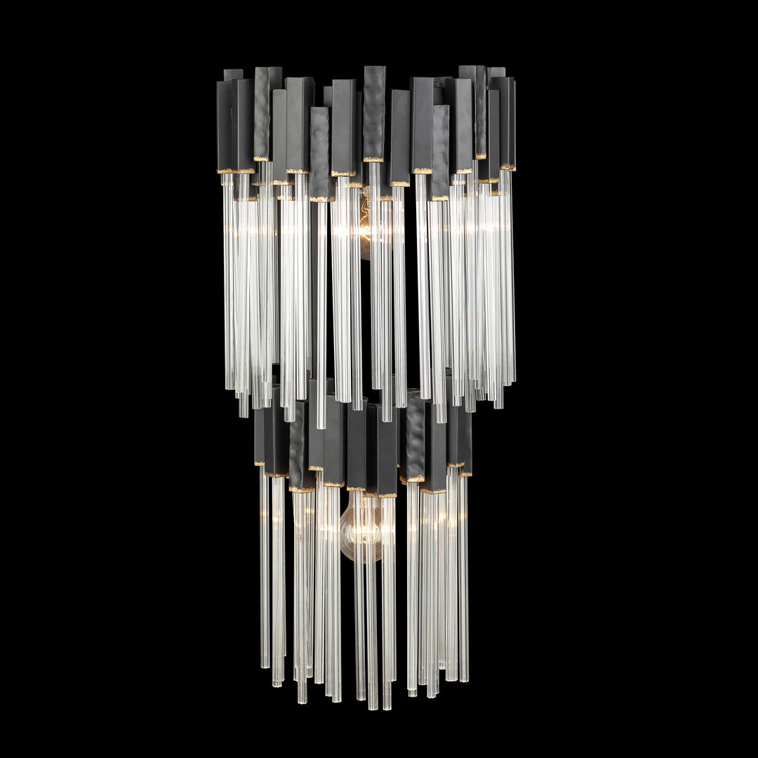Matrix 309W02LMBFG 2-Light Wall Sconce - Matte Black/French Gold