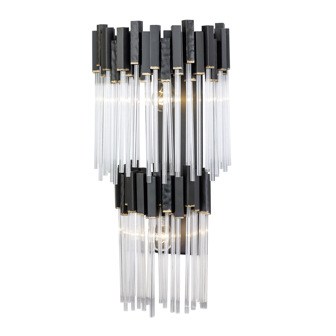 Matrix 309W02LMBFG 2-Light Wall Sconce - Matte Black/French Gold