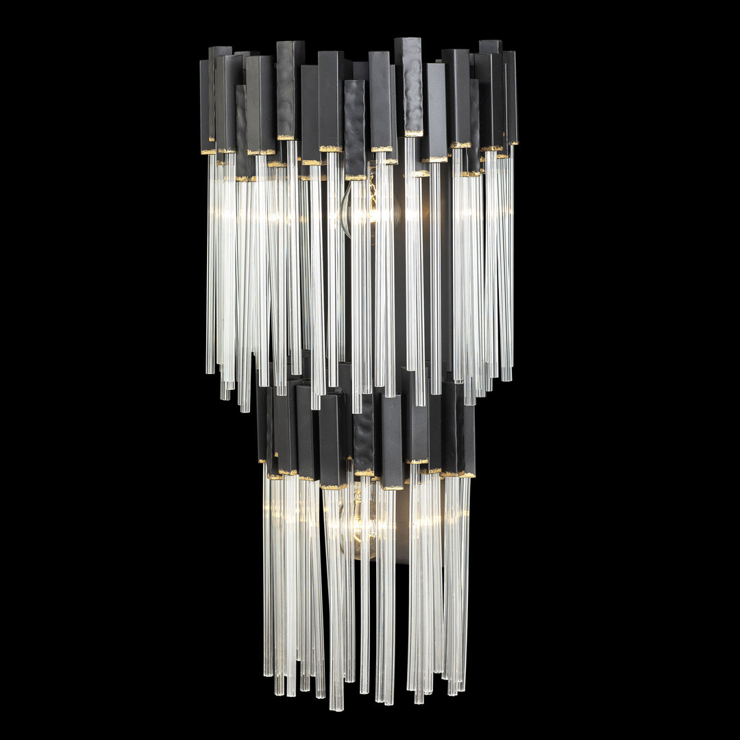 Matrix 309W02LMBFG 2-Light Wall Sconce - Matte Black/French Gold