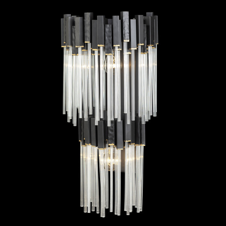 Matrix 309W02LMBFG 2-Light Wall Sconce - Matte Black/French Gold