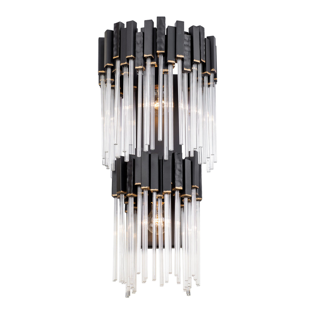 Matrix 309W02LMBFG 2-Light Wall Sconce - Matte Black/French Gold