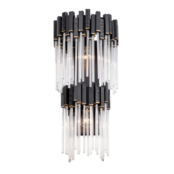 Matrix 309W02LMBFG 2-Light Wall Sconce - Matte Black/French Gold