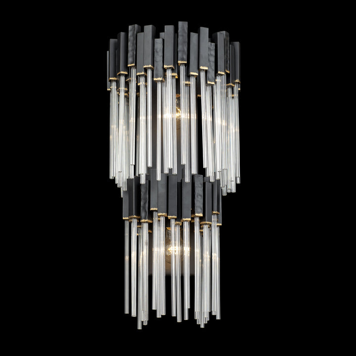 Matrix 309W02LMBFG 2-Light Wall Sconce - Matte Black/French Gold