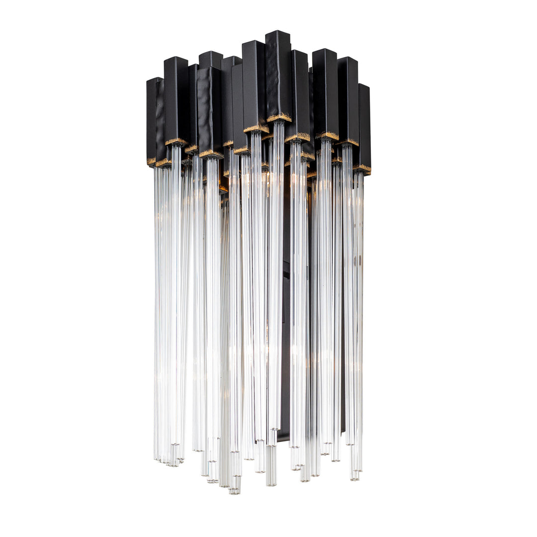 Matrix 309W02MBFG 2-Light Wall Sconce - Matte Black/French Gold