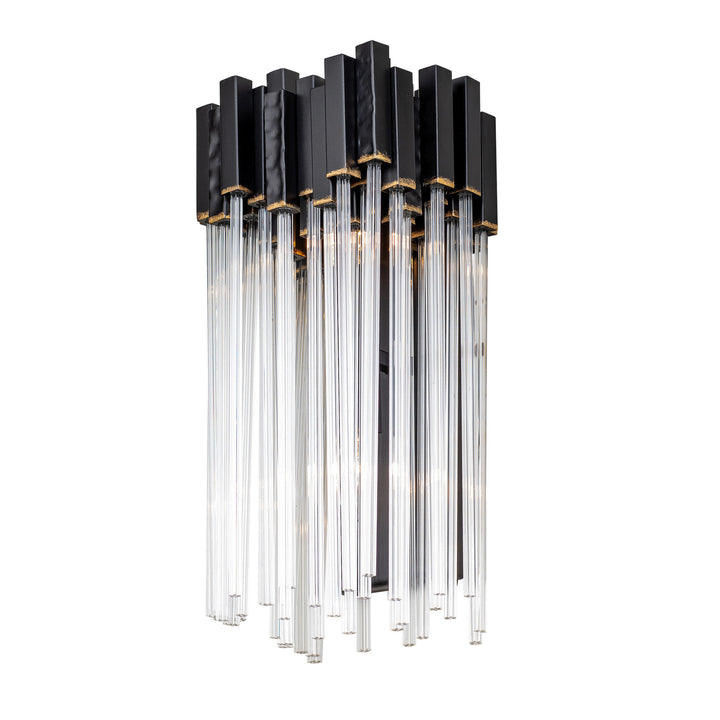 Matrix 309W02MBFG 2-Light Wall Sconce - Matte Black/French Gold