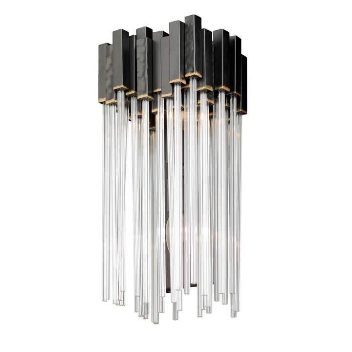 Matrix 309W02MBFG 2-Light Wall Sconce - Matte Black/French Gold