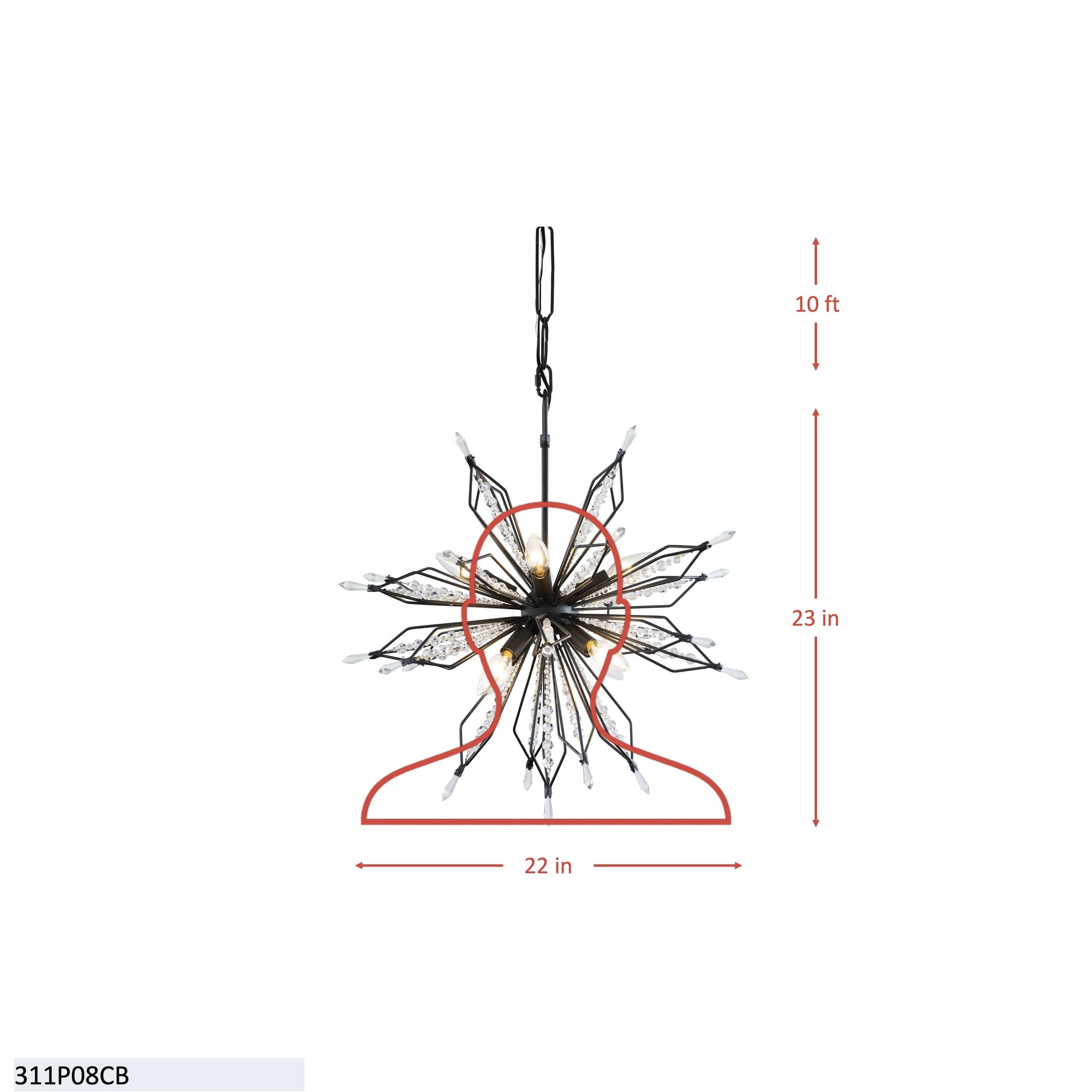Orbital 8 Light Small Pendant - Gold Dust