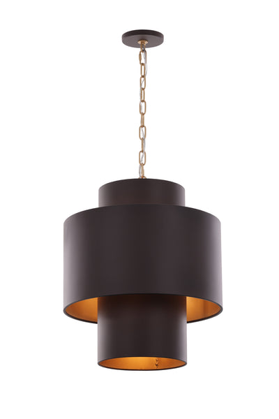 Cannery 4 Light Tall Pendant - Dark Bronze & French Gold