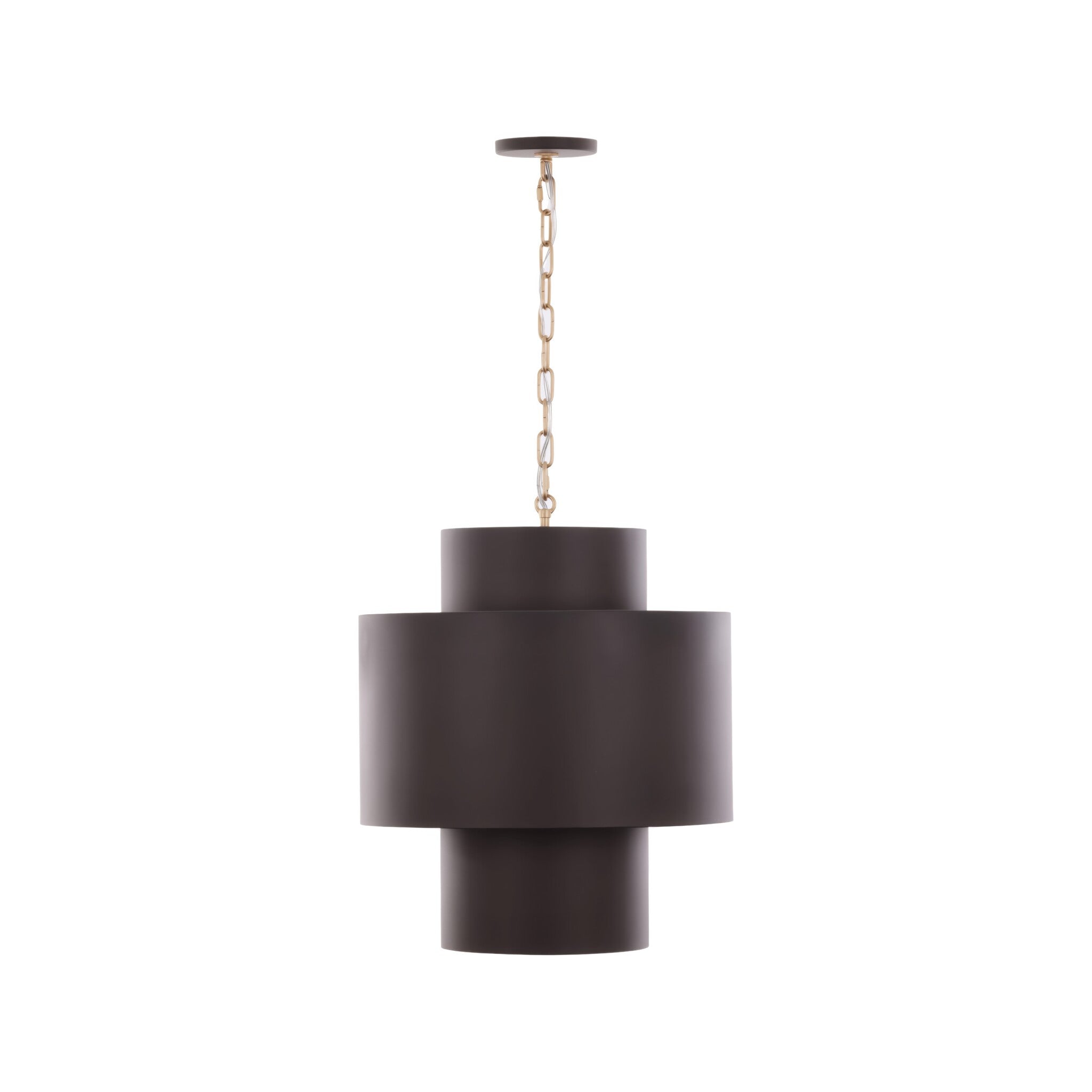 Cannery 4 Light Tall Pendant - Dark Bronze & French Gold