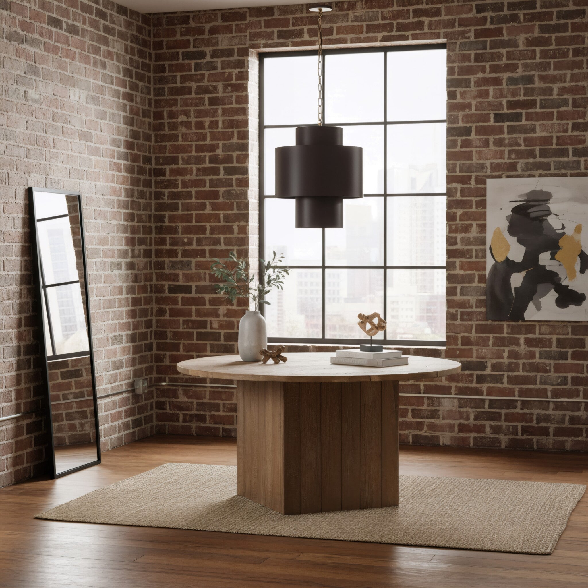 Cannery 4 Light Tall Pendant - Dark Bronze & French Gold