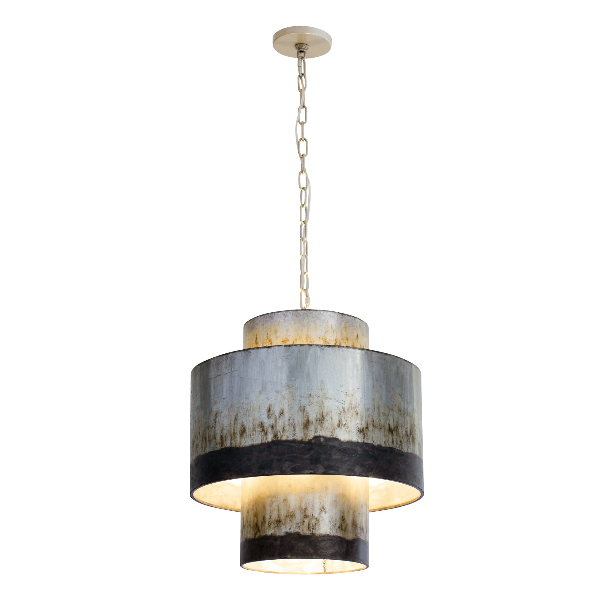 Cannery 4 Light Tall Pendant - Ombre Galvanized
