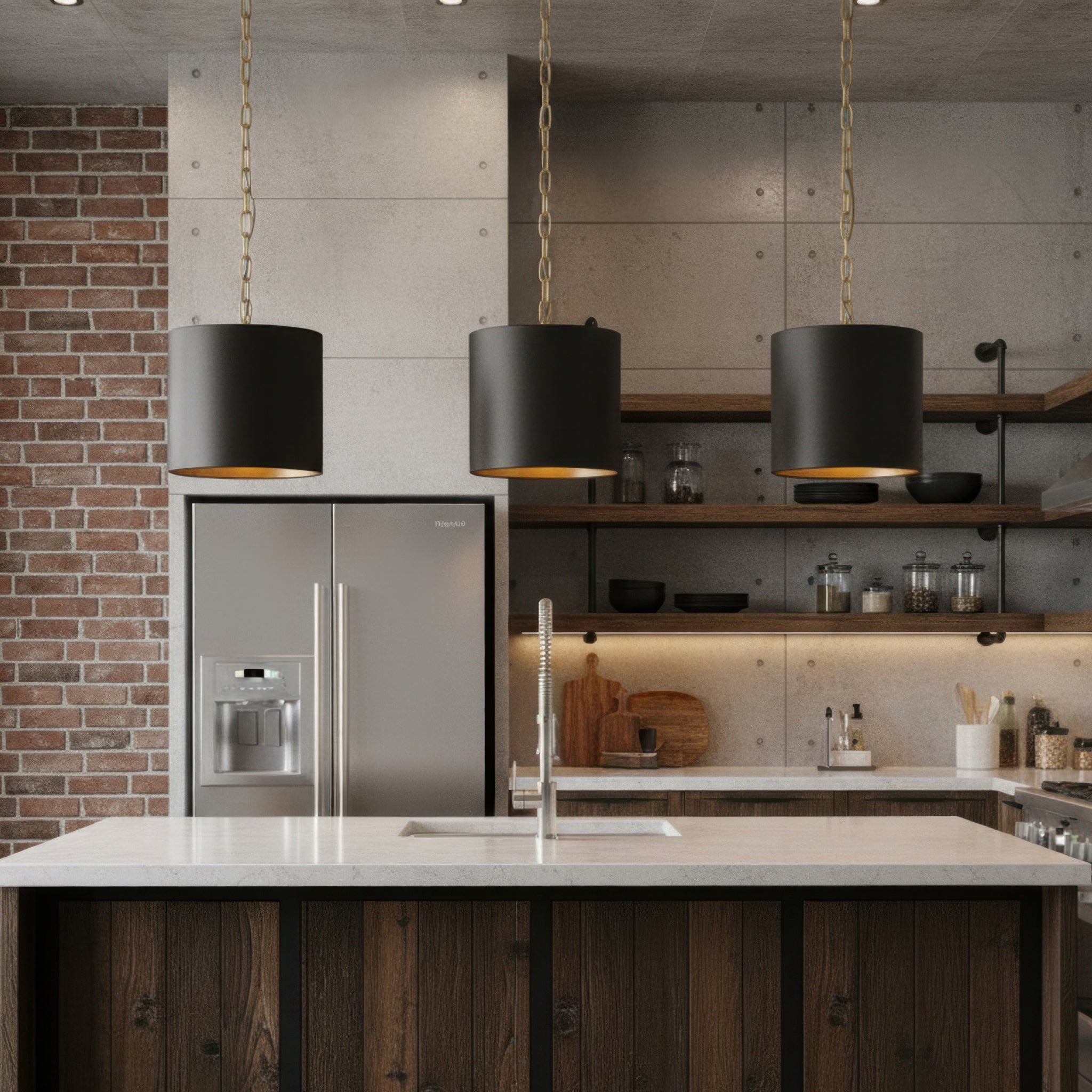 Cannery 1 Light Mini Pendant - Dark Bronze & French Gold