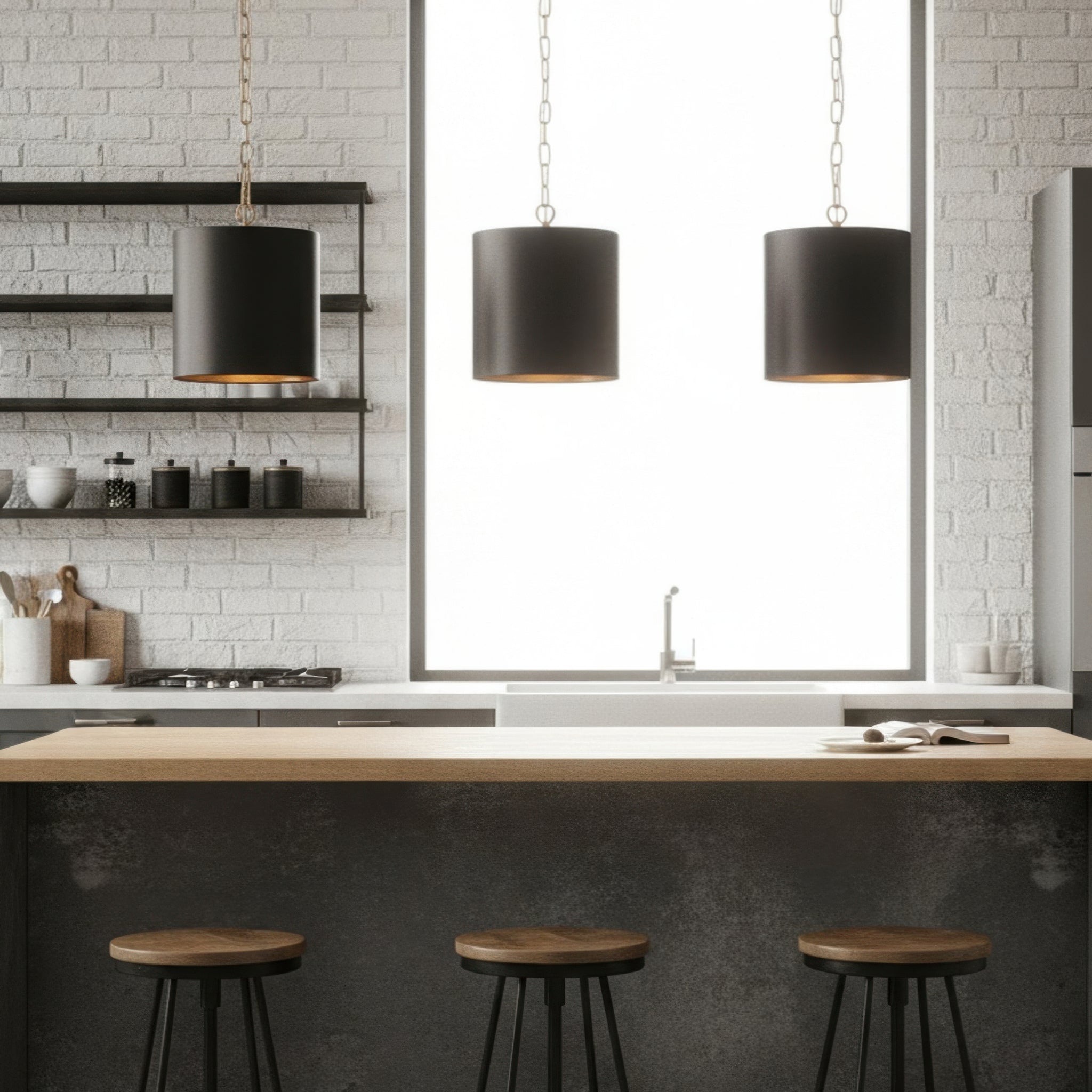 Cannery 1 Light Mini Pendant - Dark Bronze & French Gold