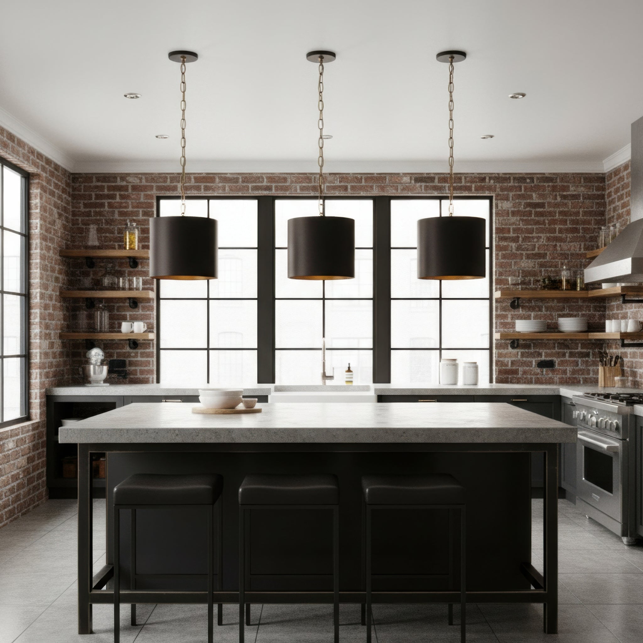 Cannery 1 Light Mini Pendant - Dark Bronze & French Gold