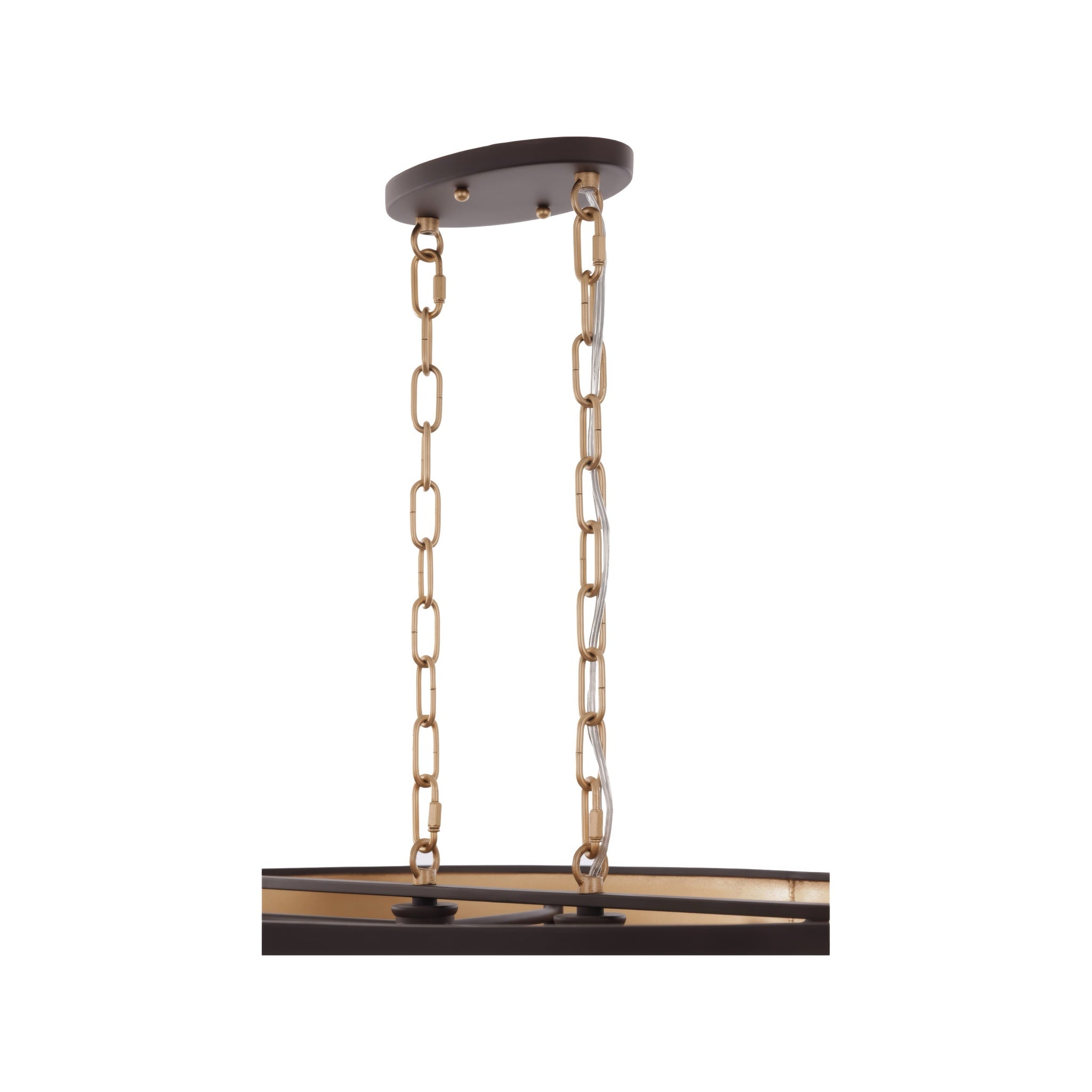 Cannery 6 Light Oval/Linear Pendant - Dark Bronze & French Gold