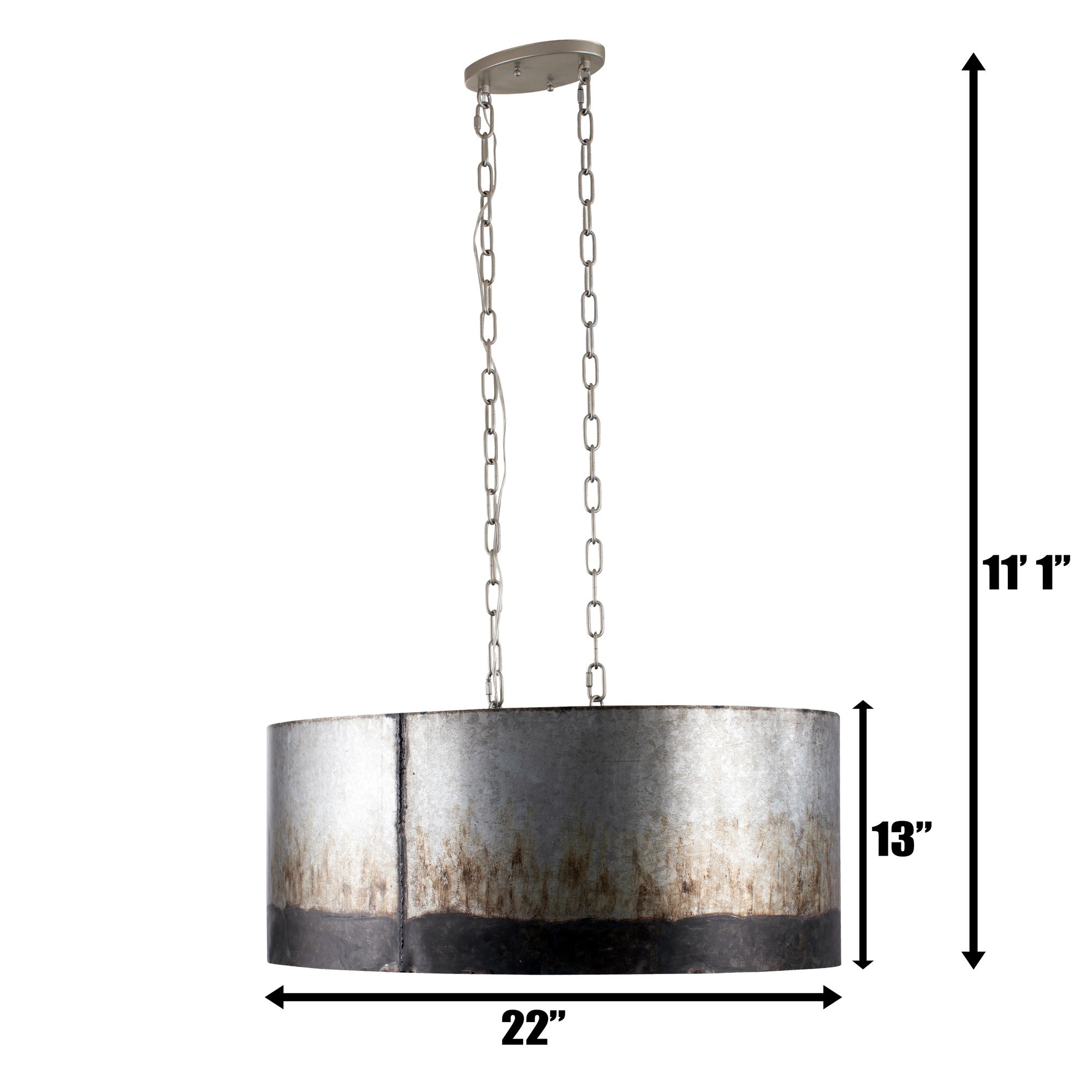 Cannery 6 Light Oval/Linear Pendant - Ombre Galvanized