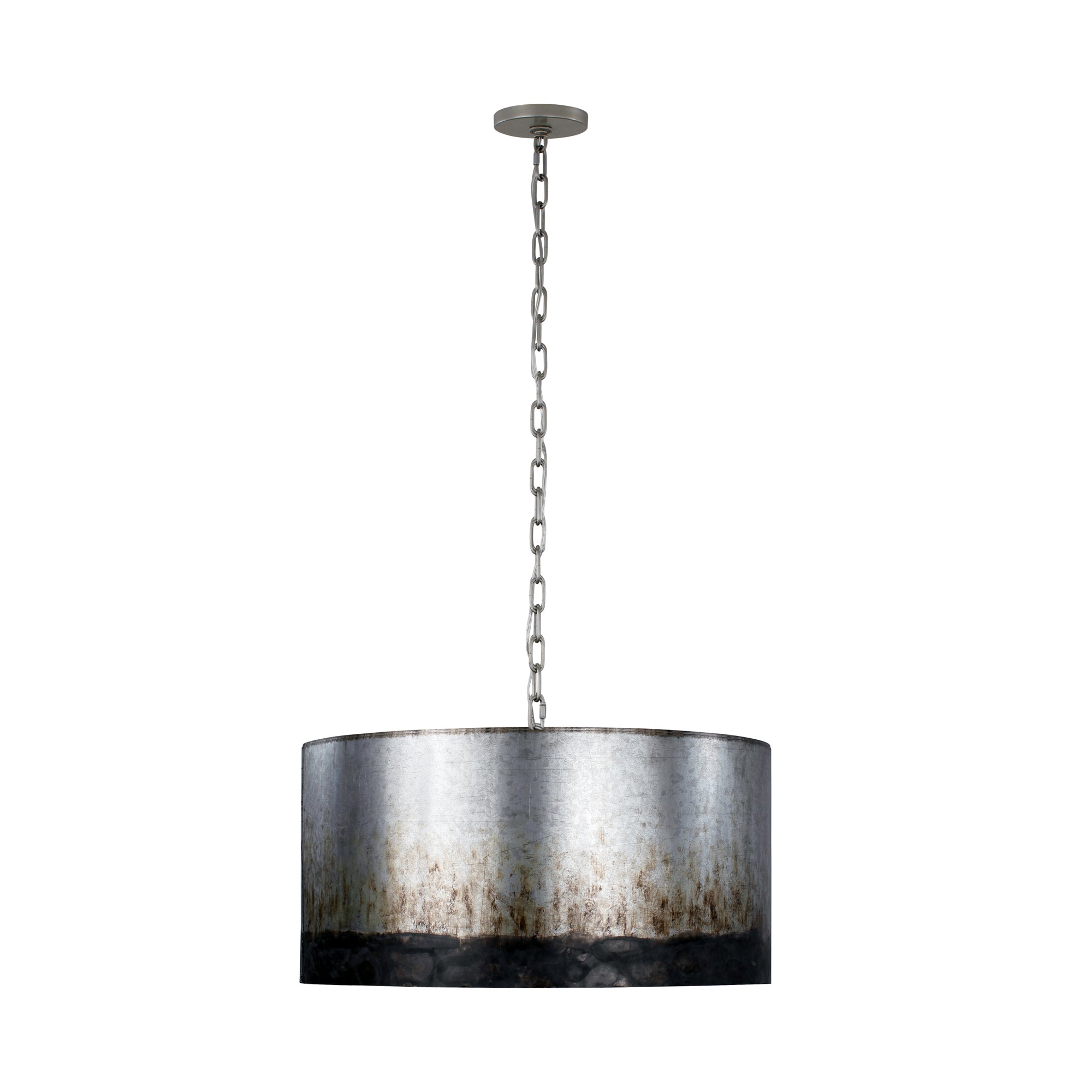 Cannery 4 Light Drum Pendant - Ombre Galvanized
