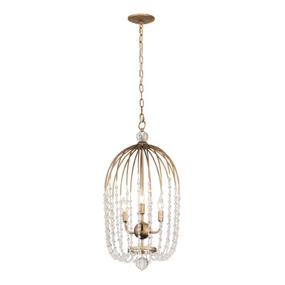 Voliere 3 Light Crystal Tall Pendant - Havana Gold