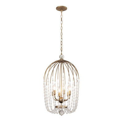 Voliere 6 Light Crystal Pendant - Havana Gold