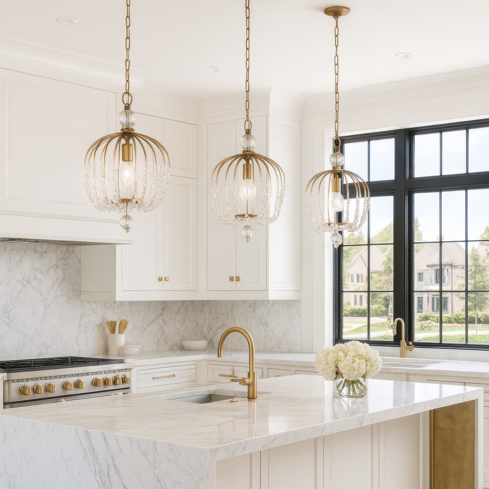 Voliere 1 Light Crystal Pendant - Havana Gold