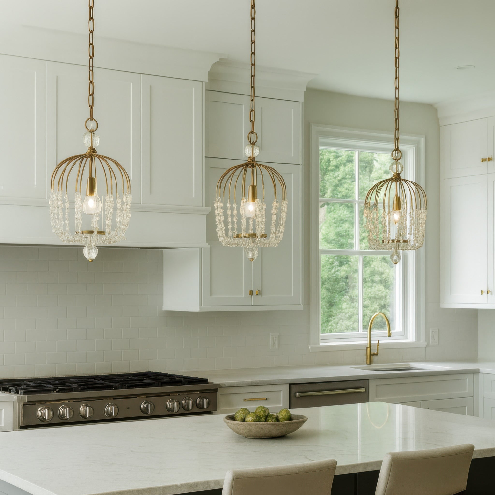 Voliere 1 Light Crystal Pendant - Havana Gold