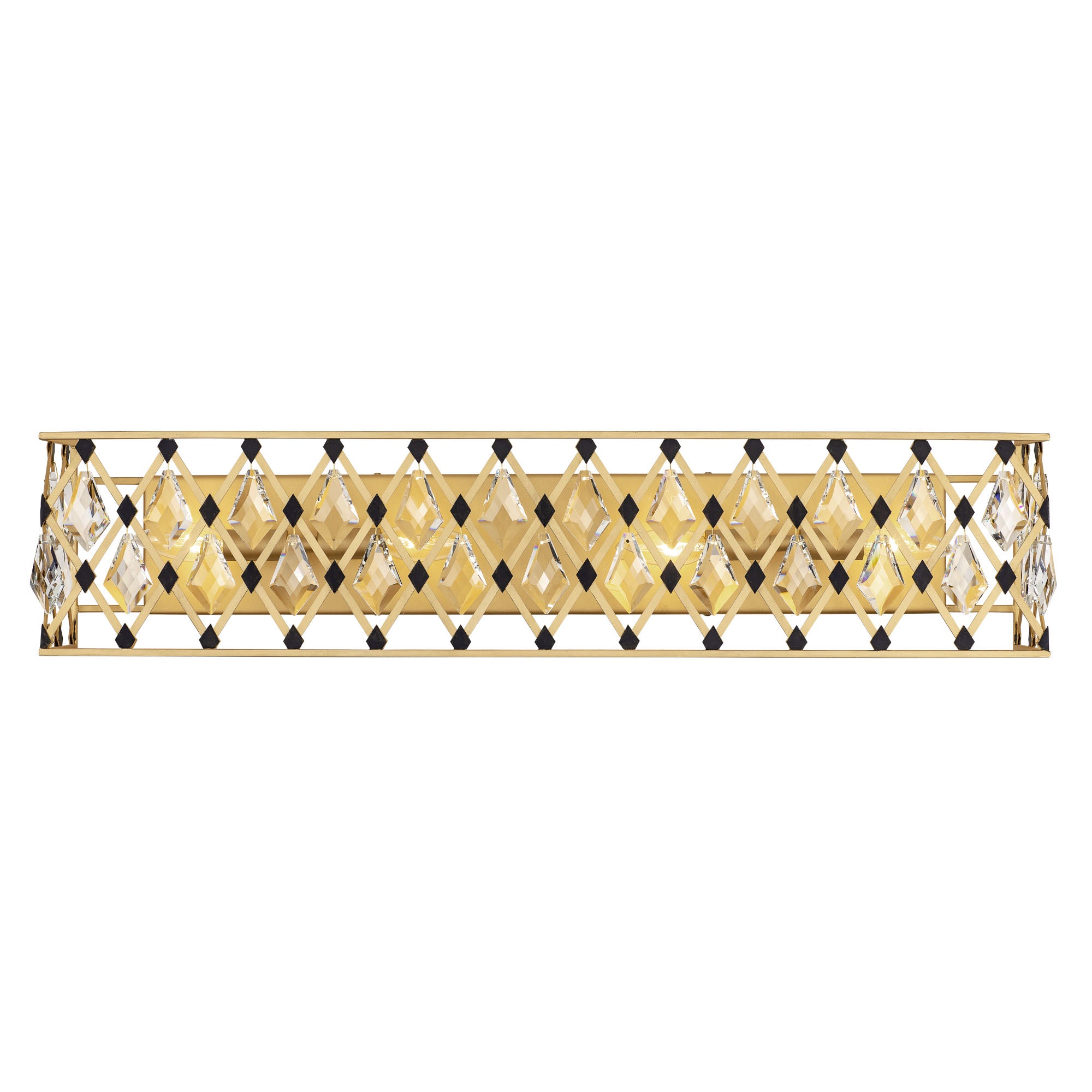 Windsor 4 Light Crystal Bath - French Gold/Matte Black