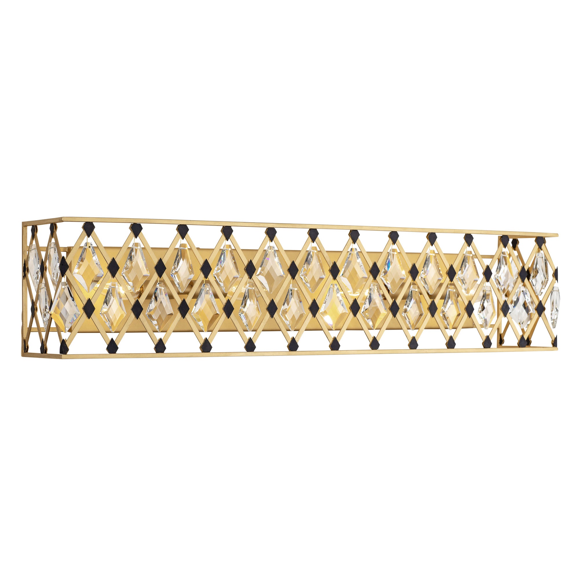 Windsor 4 Light Crystal Bath - French Gold/Matte Black