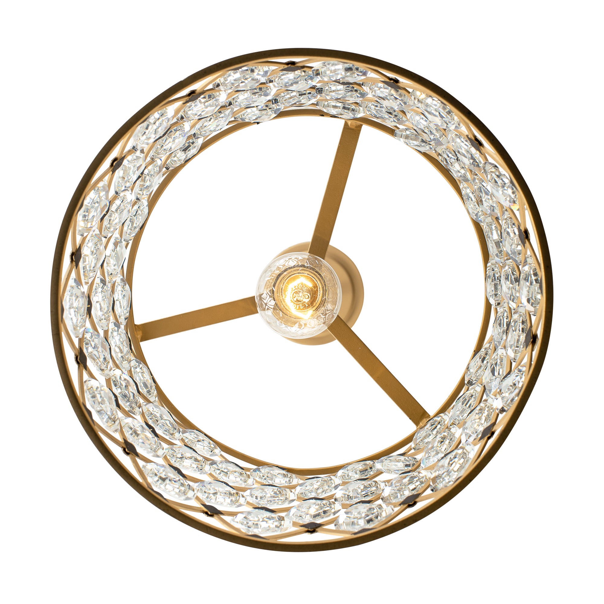 Windsor 1 Light Crystal Pendant - French Gold/Matte Black