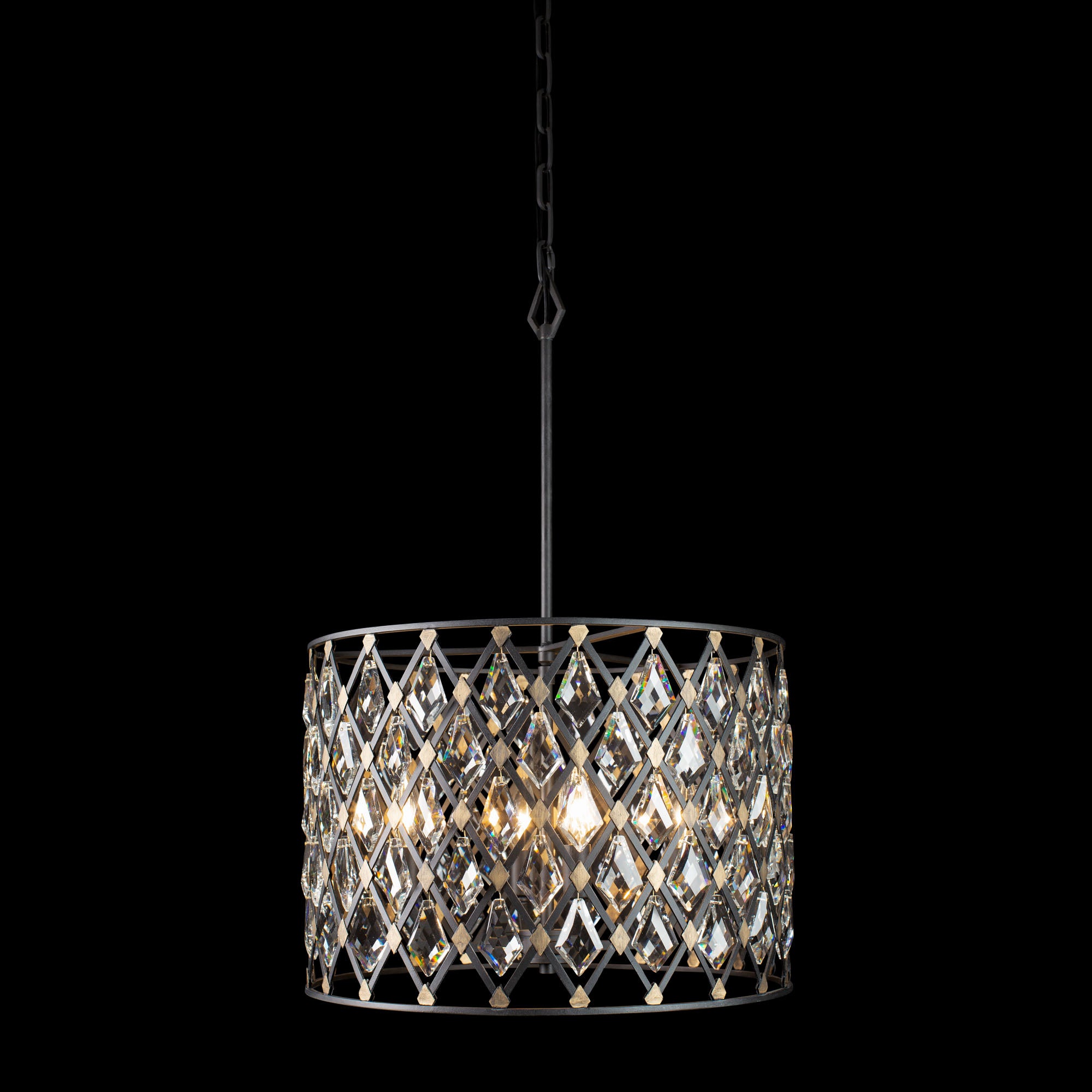 Windsor 4-Light Crystal Pendant - Carbon/Havana Gold