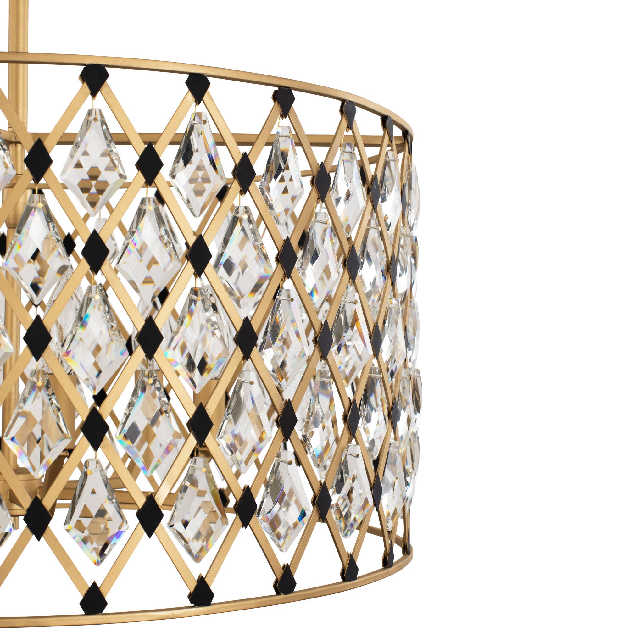 Windsor 6 Light Crystal Pendant - French Gold/Matte Black