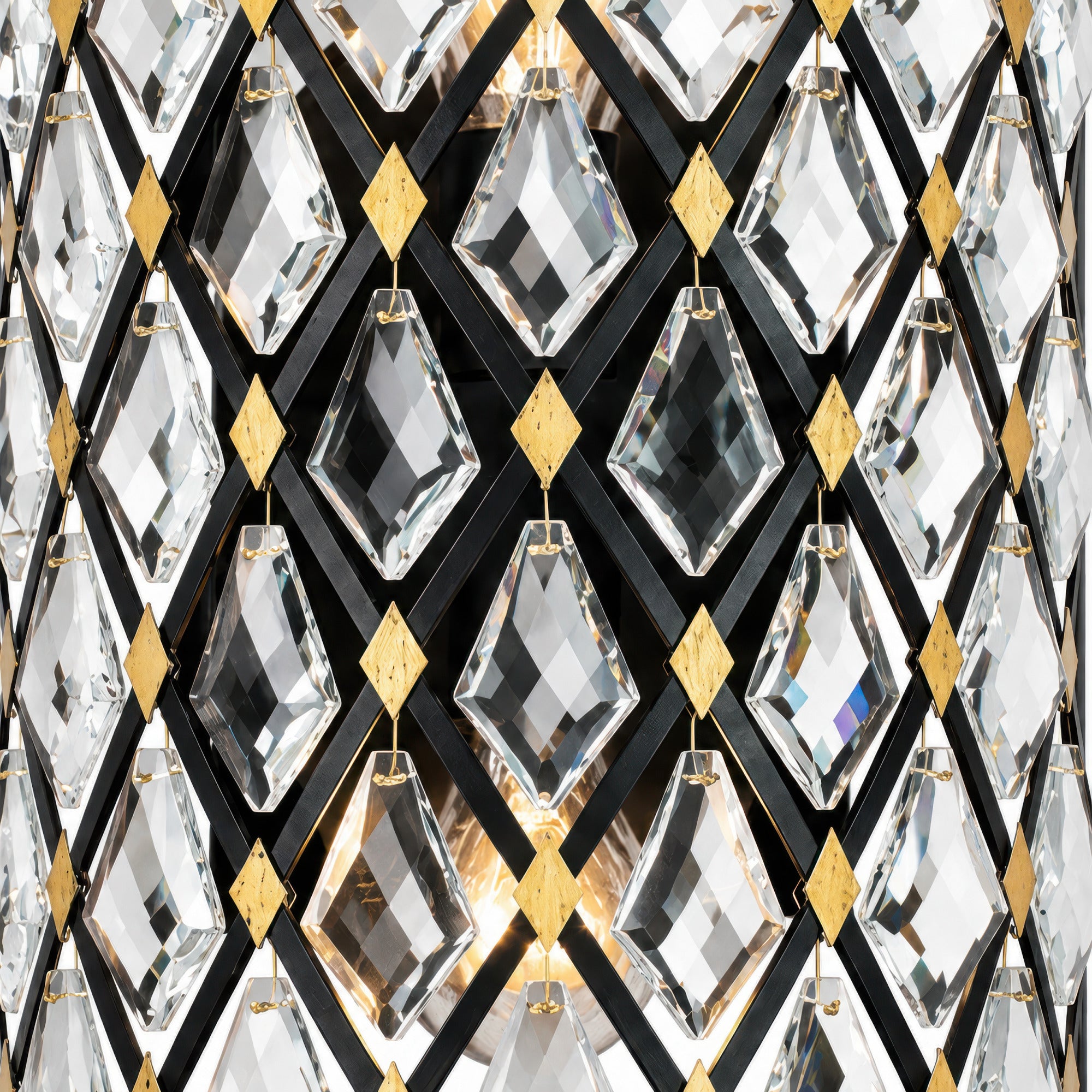 Windsor 2 Light Crystal Sconce/Bath - Carbon/Havana Gold