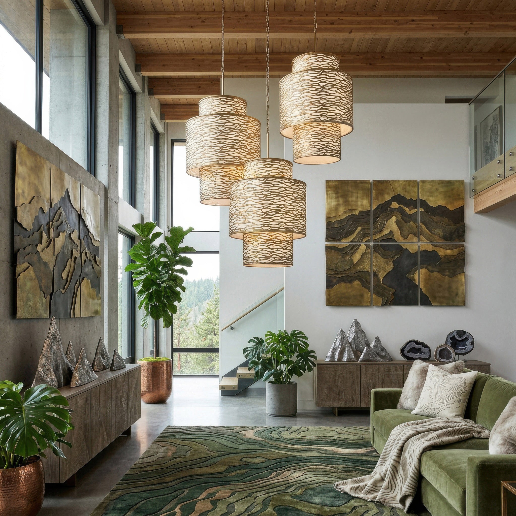 Kato 16 Light 3-Tier Foyer - Havana Gold