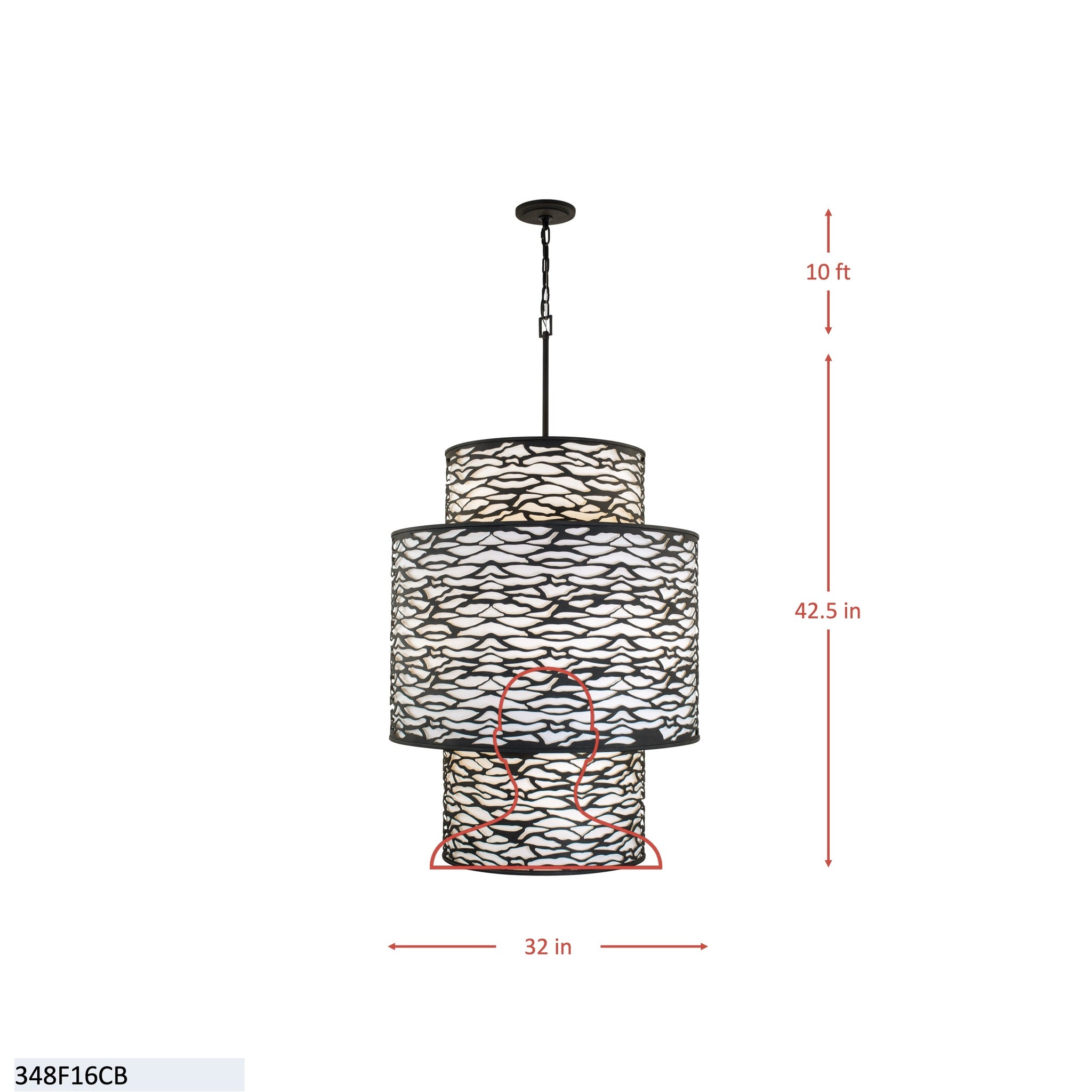 Kato 16 Light 3-Tier Foyer - Carbon