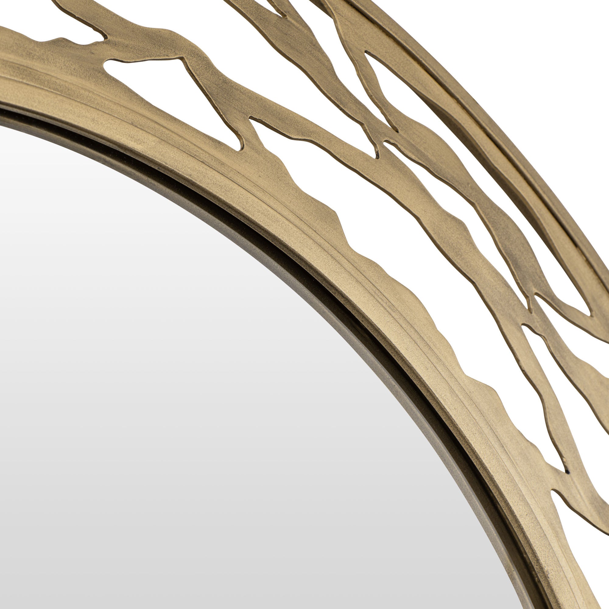 Kato 33-in Round Mirror - Havana Gold