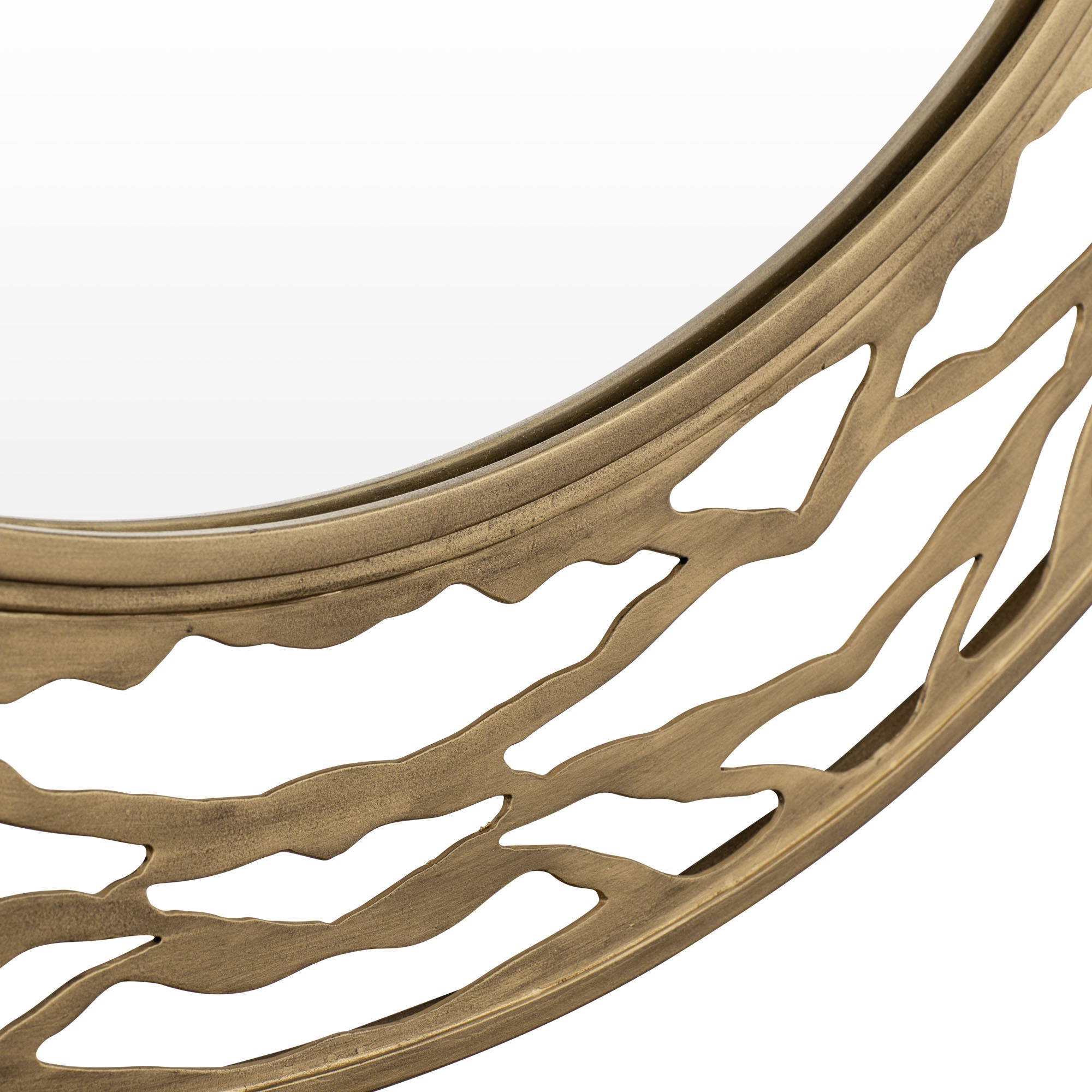 Kato 33-in Round Mirror - Havana Gold